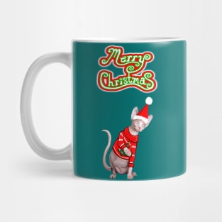 Merry Christmas Sphynx Cat Mug